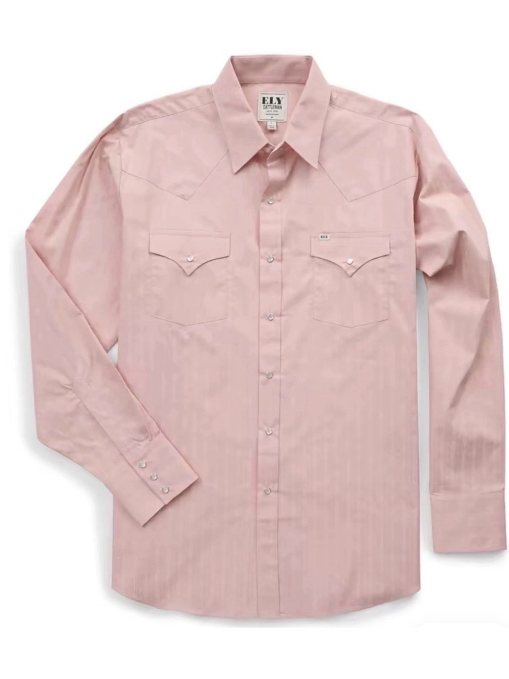 Ely Cattleman Men's Light Pink Western Snap Shirt